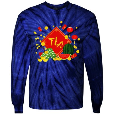 Longevity Phuc Loc Tho Tet Holiday Happy Vietnamese New Year Tie-Dye Long Sleeve Shirt