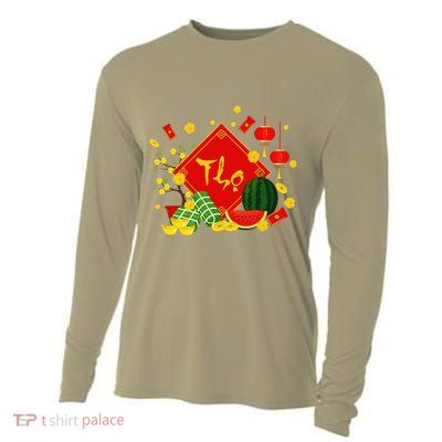 Longevity Phuc Loc Tho Tet Holiday Happy Vietnamese New Year Cooling Performance Long Sleeve Crew