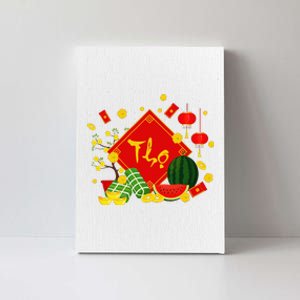 Longevity Phuc Loc Tho Tet Holiday Happy Vietnamese New Year Canvas