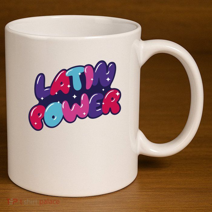 Latin Power 11oz C Handle Ceramic Mug