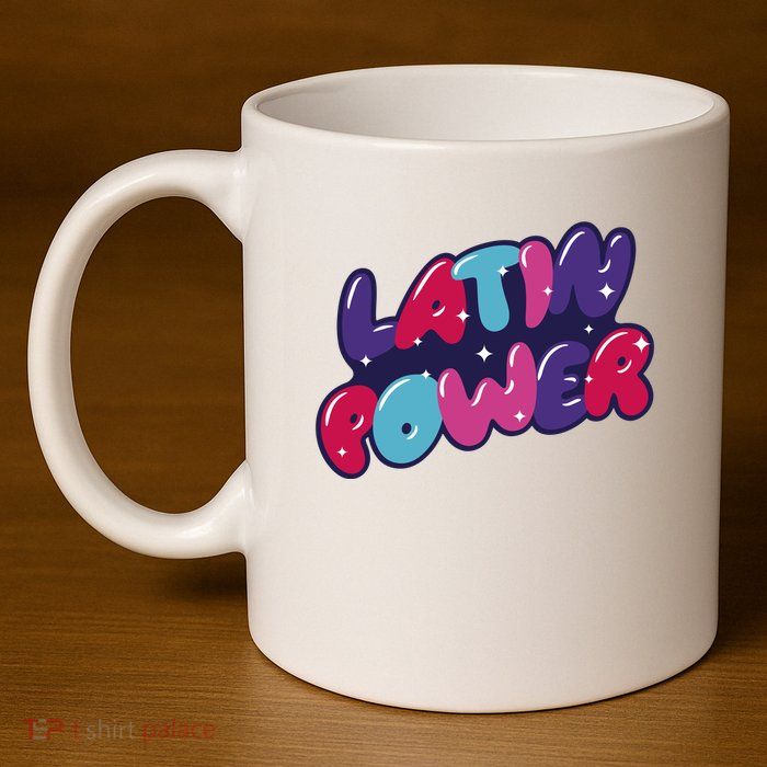 Latin Power 11oz C Handle Ceramic Mug