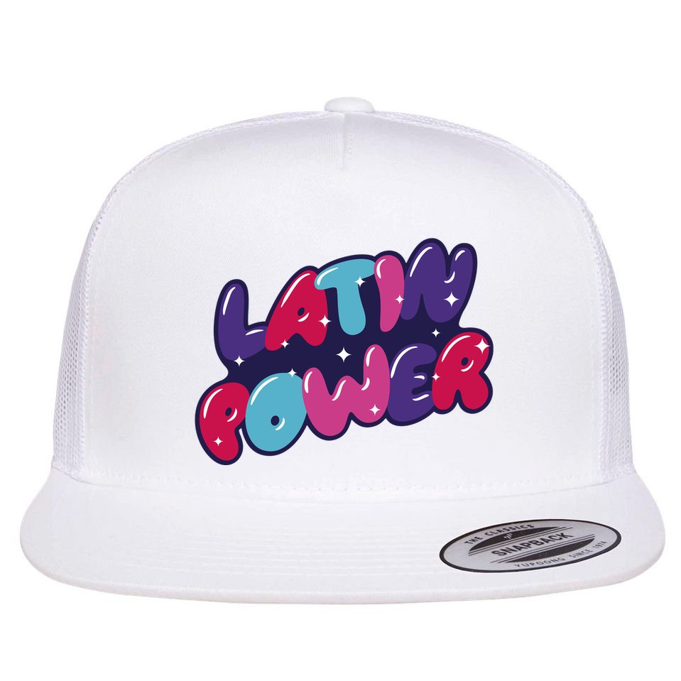 Latin Power Flat Bill Trucker Hat
