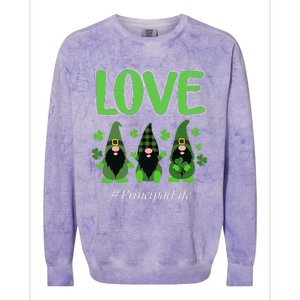 Love Principal Life Gnome Shamrock Saint Patrick's Day Colorblast Crewneck Sweatshirt