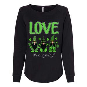 Love Principal Life Gnome Shamrock Saint Patrick's Day Womens California Wash Sweatshirt