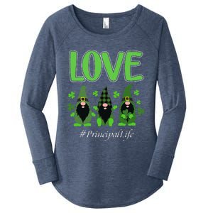 Love Principal Life Gnome Shamrock Saint Patrick's Day Women's Perfect Tri Tunic Long Sleeve Shirt