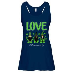 Love Principal Life Gnome Shamrock Saint Patrick's Day Ladies Essential Flowy Tank