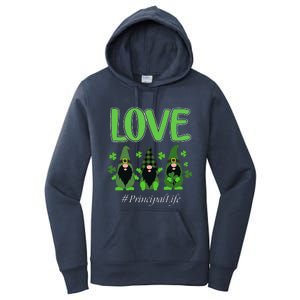 Love Principal Life Gnome Shamrock Saint Patrick's Day Women's Pullover Hoodie