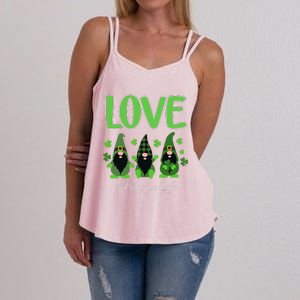 Love Principal Life Gnome Shamrock Saint Patrick's Day Women's Strappy Tank