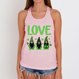 Love Principal Life Gnome Shamrock Saint Patrick's Day Women's Knotted Racerback Tank