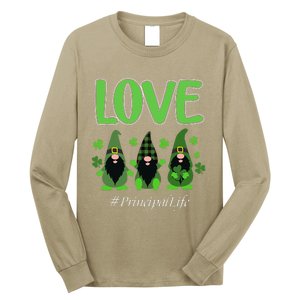 Love Principal Life Gnome Shamrock Saint Patrick's Day Long Sleeve Shirt