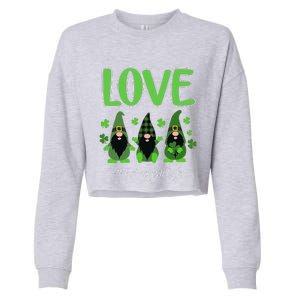 Love Principal Life Gnome Shamrock Saint Patrick's Day Cropped Pullover Crew