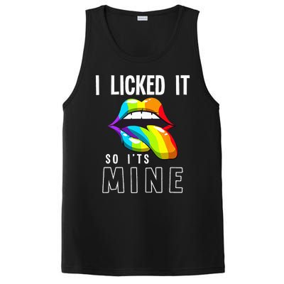 LGBT Pride LGBTQ I Licked It So Its Mine Sexy Rainbow Lips PosiCharge Competitor Tank