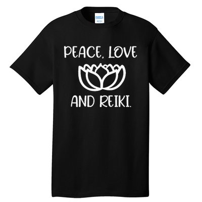 Lotus Peace Love Reiki Tall T-Shirt