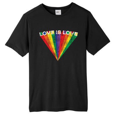 Lgbtq Pride Love Is Love Rainbow Stripe Gay Teen Adult Gift Tall Fusion ChromaSoft Performance T-Shirt