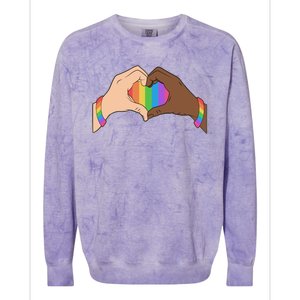 LGBT Pride Love Heart Hands Colorblast Crewneck Sweatshirt