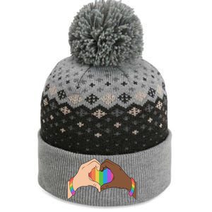 LGBT Pride Love Heart Hands The Baniff Cuffed Pom Beanie