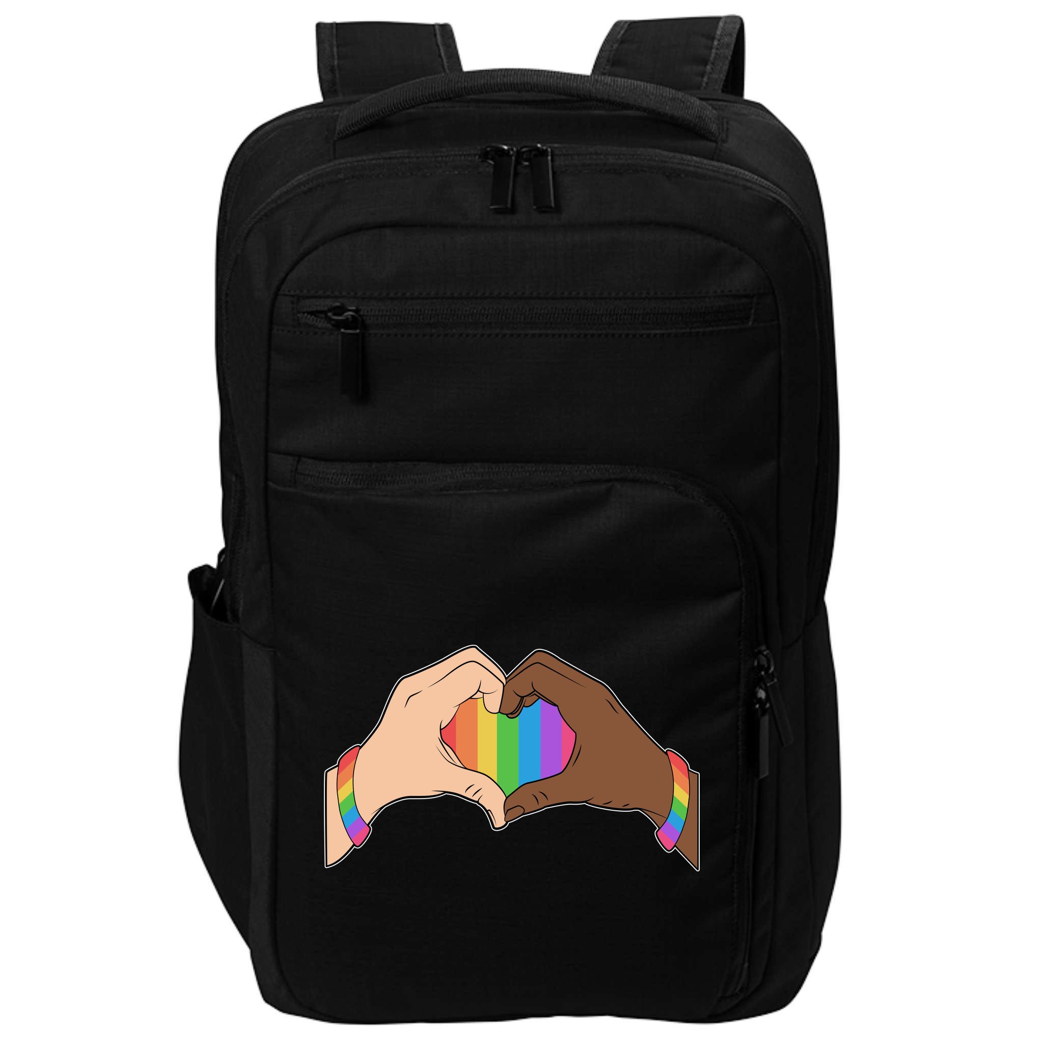 LGBT Pride Love Heart Hands Impact Tech Backpack