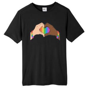 LGBT Pride Love Heart Hands Tall Fusion ChromaSoft Performance T-Shirt