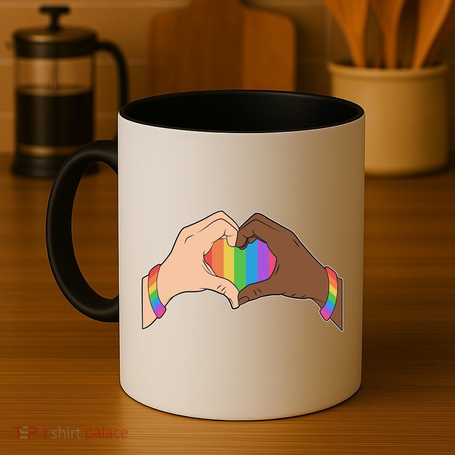 LGBT Pride Love Heart Hands Mug