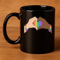 LGBT Pride Love Heart Hands 11oz C Handle Ceramic Mug