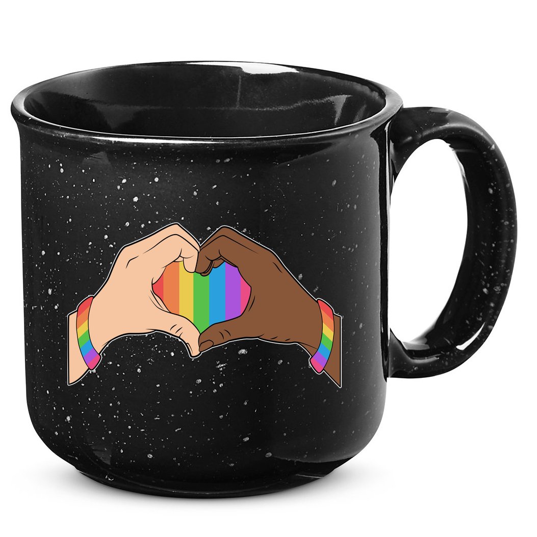 LGBT Pride Love Heart Hands 15oz Campfire Ceramic Mug