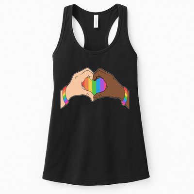 LGBT Pride Love Heart Hands Womens Tank Top