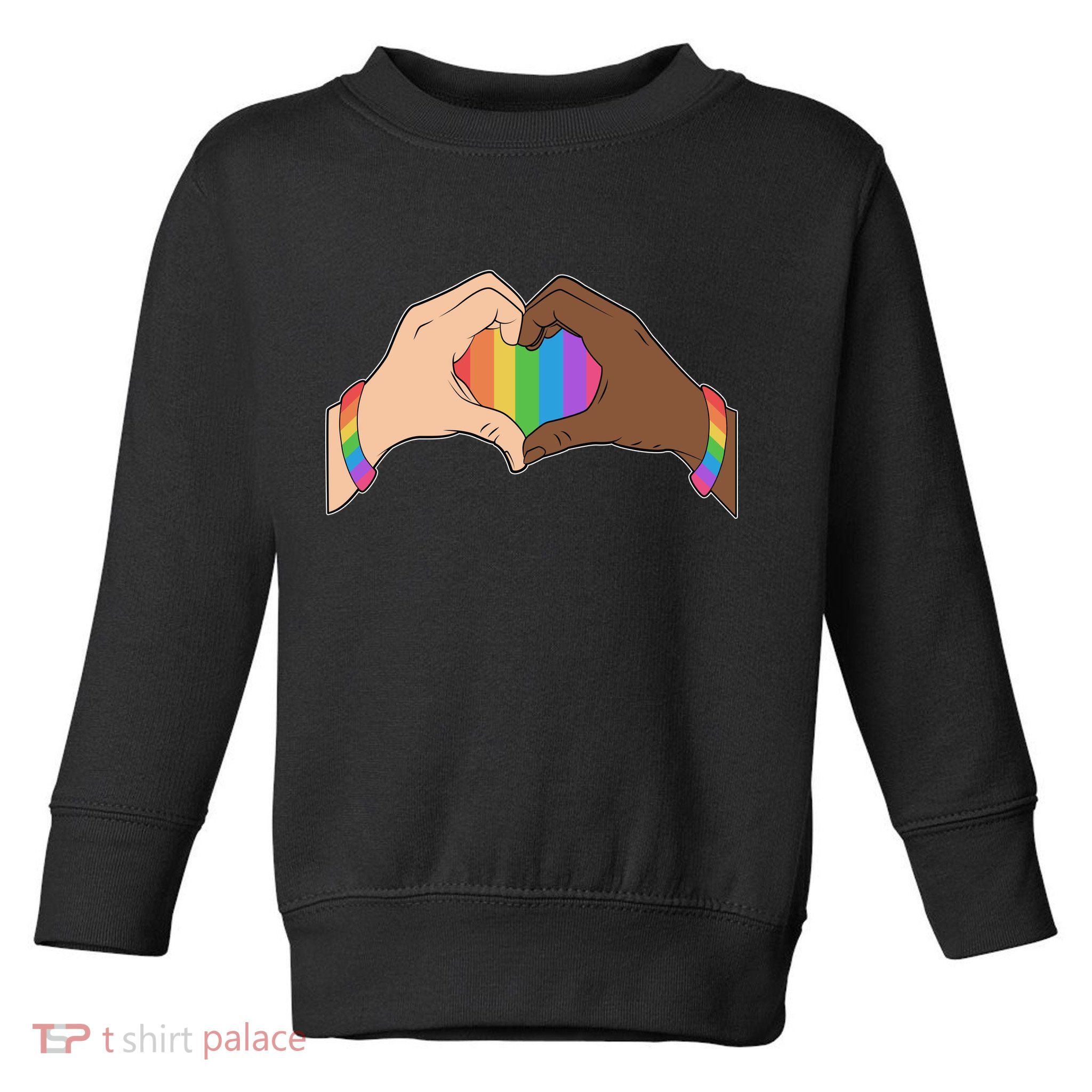 LGBT Pride Love Heart Hands Toddler Sweatshirt
