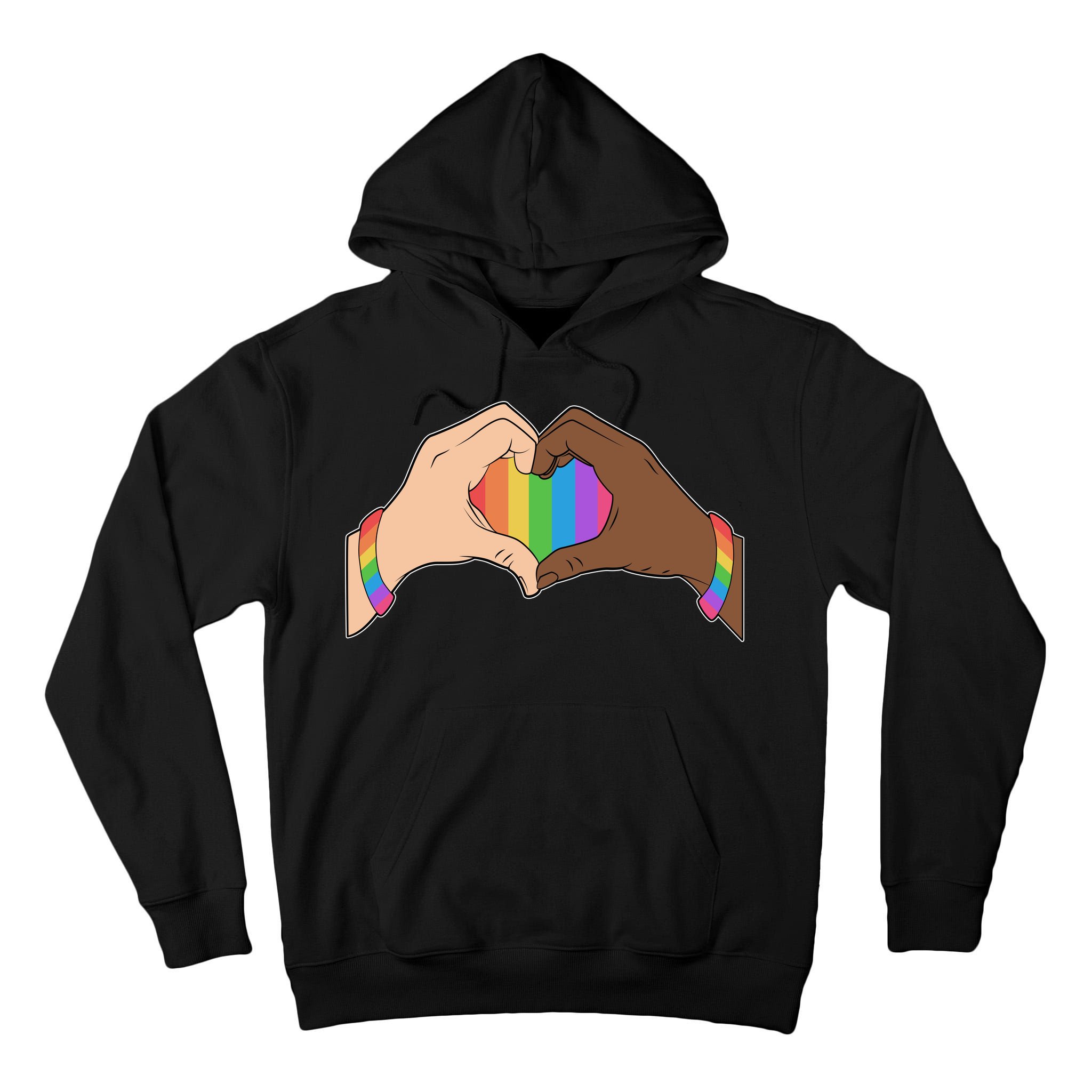 LGBT Pride Love Heart Hands Tall Hoodie