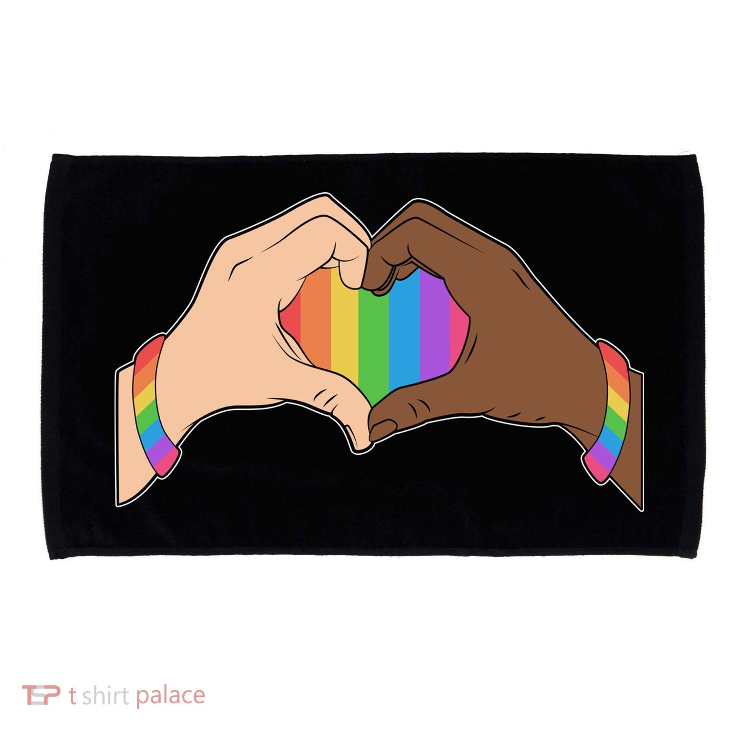 LGBT Pride Love Heart Hands Microfiber Hand Towel