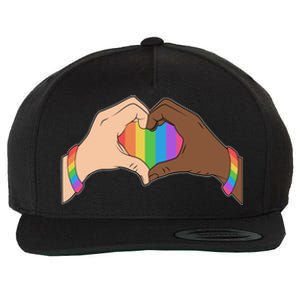 LGBT Pride Love Heart Hands Wool Snapback Cap