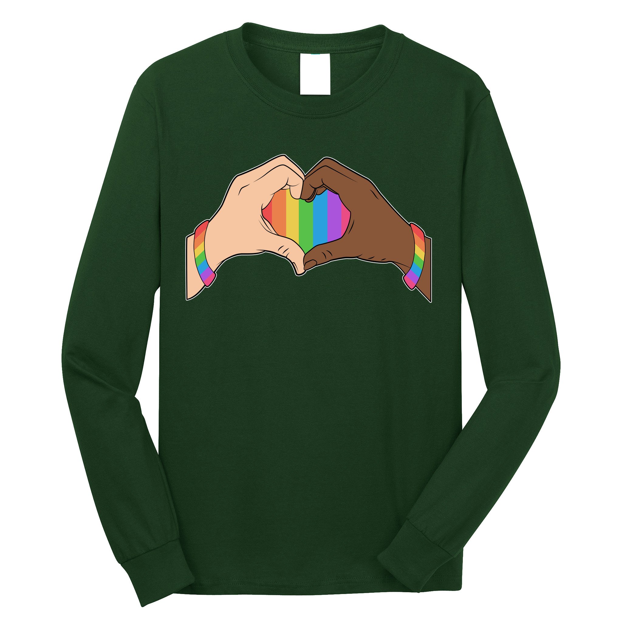 LGBT Pride Love Heart Hands Long Sleeve Shirt