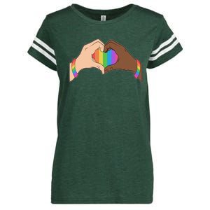 LGBT Pride Love Heart Hands Enza Ladies Jersey Football T-Shirt