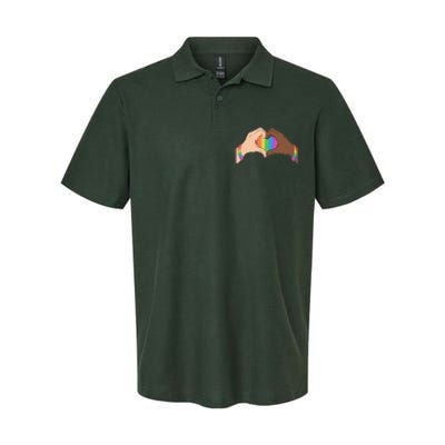 LGBT Pride Love Heart Hands Softstyle Adult Sport Polo