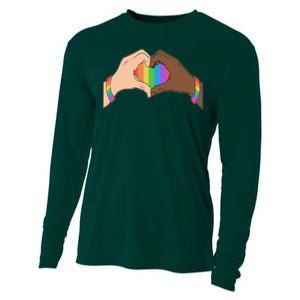 LGBT Pride Love Heart Hands Cooling Performance Long Sleeve Crew