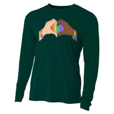 LGBT Pride Love Heart Hands Cooling Performance Long Sleeve Crew