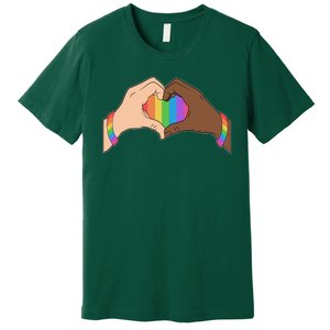 LGBT Pride Love Heart Hands Premium T-Shirt