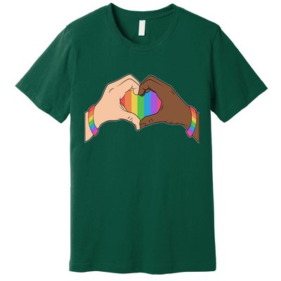 LGBT Pride Love Heart Hands Premium T-Shirt