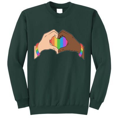 LGBT Pride Love Heart Hands Tall Sweatshirt
