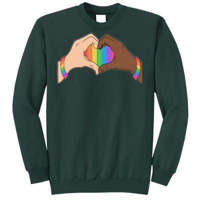 LGBT Pride Love Heart Hands Tall Sweatshirt