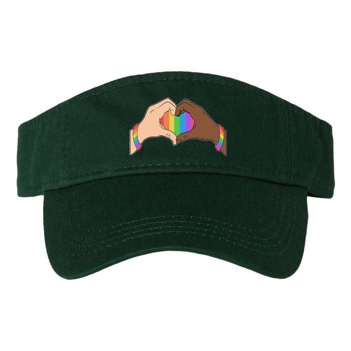 LGBT Pride Love Heart Hands Valucap Bio-Washed Visor