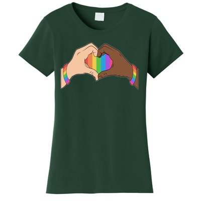 LGBT Pride Love Heart Hands Women's T-Shirt