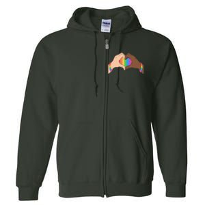 LGBT Pride Love Heart Hands Full Zip Hoodie