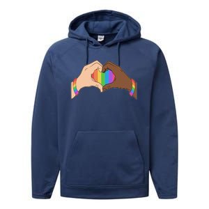 LGBT Pride Love Heart Hands Performance Fleece Hoodie