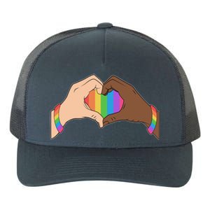 LGBT Pride Love Heart Hands Yupoong Adult 5-Panel Trucker Hat