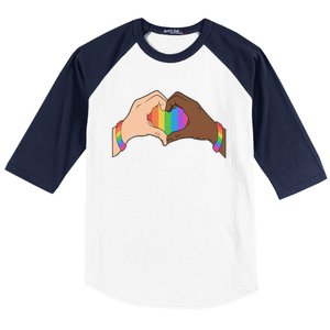 LGBT Pride Love Heart Hands Baseball Sleeve Shirt