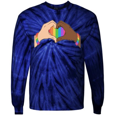 LGBT Pride Love Heart Hands Tie-Dye Long Sleeve Shirt