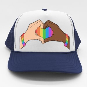 LGBT Pride Love Heart Hands Trucker Hat