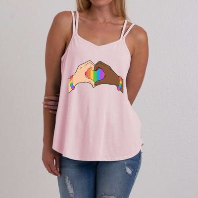 LGBT Pride Love Heart Hands Women's Strappy Tank