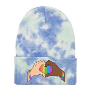 LGBT Pride Love Heart Hands Tie Dye 12in Knit Beanie