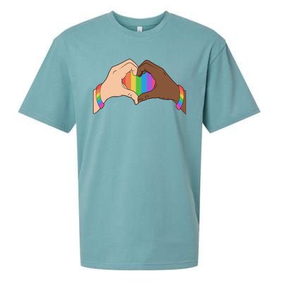 LGBT Pride Love Heart Hands Sueded Cloud Jersey T-Shirt